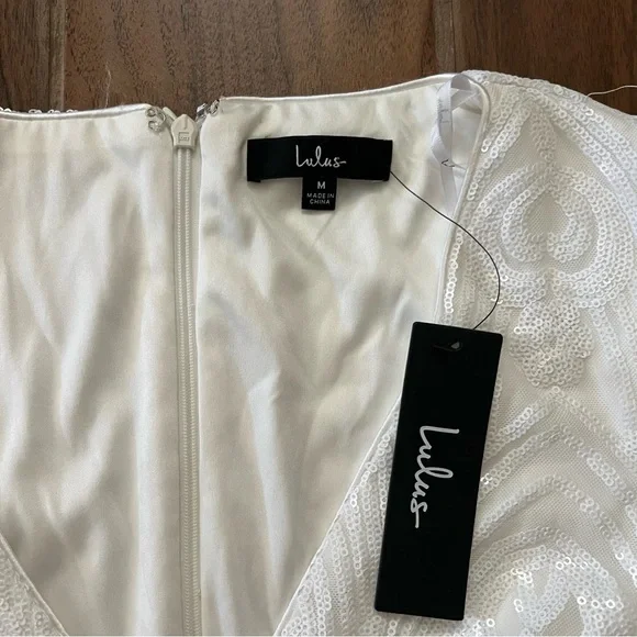 White Lulus sequin jumpsuit NWT - Picture 8 of 9